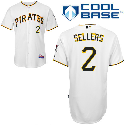 Justin Sellers #2 MLB Jersey-Pittsburgh Pirates Men's Authentic Home White Cool Base Baseball Jersey